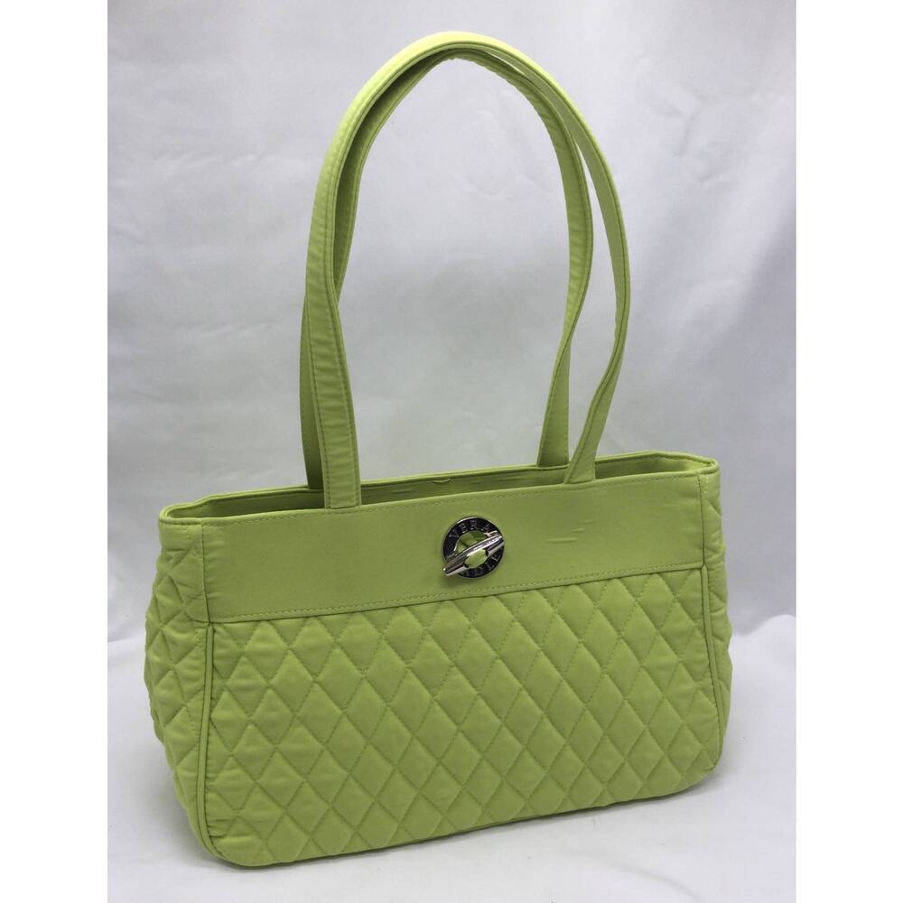 Vera Bradley Lime Green Quilted Toggle Shoulder Bag Purse